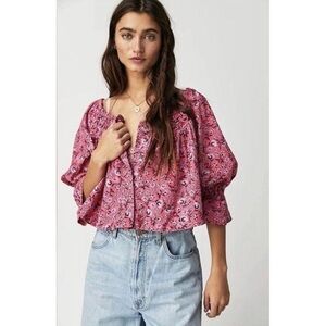 NWT free People James smocked top